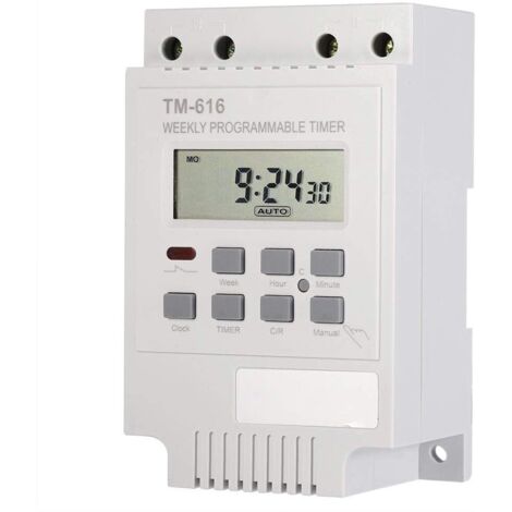 12V Programmateur Hebdomadaire Digital Interrupteur Minuterie Économiseur D'énergie Commutateur Électrique pour Lampes TV Radio Appareils Électroménagers (White) (1/5)