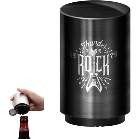Ouvre-bouteille automatique décapsuleur en acier inoxydable Ouvre-bouteille d'aimant Ouvre-bouteille de bière Une seconde pour ouvrir le bouchon (Rock) (1/5)