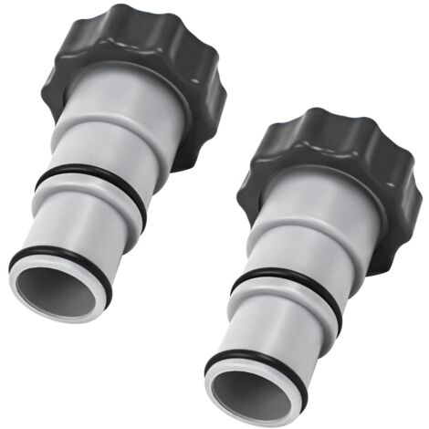 Adaptateur de tuyau de pompe fileté de rechange Intex - Pour tuyau de 1,5" et 1,25" - Série A 25077RP 8" Gris Lot de 2 (1/5)