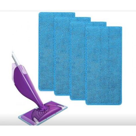Réutilisable pour les vadrouilles en microfibre Swiffer WetJet Spray pour le nettoyage des sols4 chiffons Gauzhini de rechange (bleu (lot de 4)) (1/5)