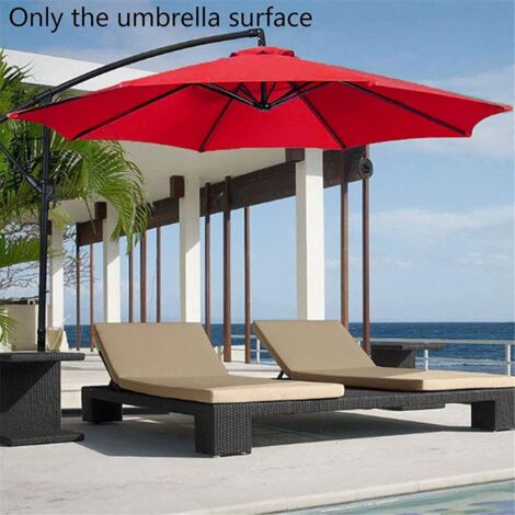 Housse de Parasol de Rechange - 8 Baleines - 3m - Imperméable - Résistant aux UV - Tissu de Rechange (Rouge) (1/5)