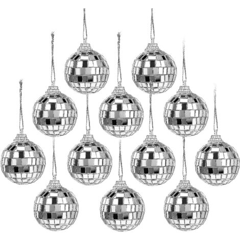 12 Pcs 1.5 "Ornement Boule Miroir Disco Boule Suspendue Pendentif Boule Disco Ornement (1/5)