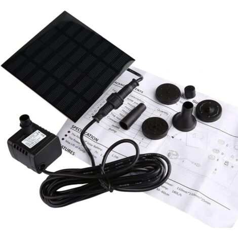Pompe solaire miniature 7V pompe solaire fontaine de jardin étang pour hauteur Circulation d'eau étang fontaine d'eau Max 70cm (1/5)