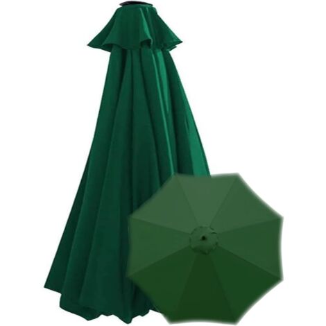 Housse de remplacement pour parapluie - 8 baleines - 3M - Imperméable - Résistant aux UV - Tissu de remplacement - Auvent de parapluie - Parapluie (Vert) (1/5)
