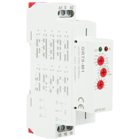 GRT8-M1 Commutateur de relais temporisé Montage sur rail DIN Indicateurs LED 10 fonctions pour équipement industriel (AC 220V) (1/5)
