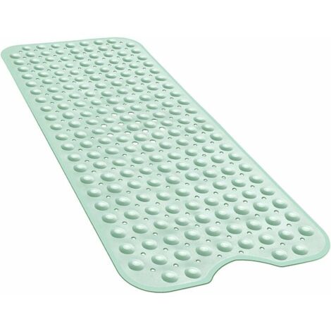 Tapis de douche antidérapant extra large 100 x 40 cm, tapis de baignoire avec ventouses, tapis de salle de bain lavable en machine avec trous de drainage, vert citron (1/5)