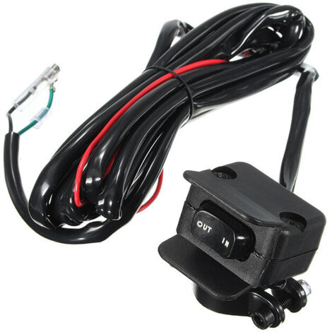 Interrupteur à bascule de treuil 12 V avec support de montage et jeu de fils de commande pour treuil électrique ATV UTV (1/5)