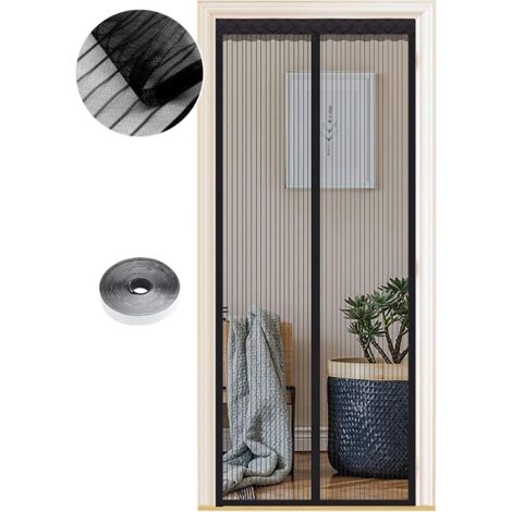 Porte moustiquaire aimantée, porte moustiquaire aimantée, rideau de porte moustiquaire, fenêtre de porte moustiquaire, rideau anti-moustique, maille ultra fine (110 x 210 cm) (1/5)