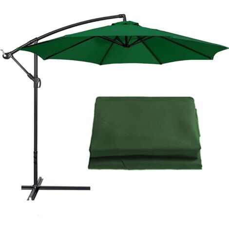 Housse de rechange pour parasol - 8 baleines - 3 m - Imperméable - Résistant aux UV - Tissu de rechange (Vert) (1/5)