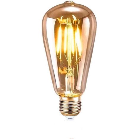 Ampoules LED, 1 Pièce E27 Ampoules LED Rétro Lumières Décoratives Rétro Edison Ampoules Antique Lumières ST64 4W LED Filament Blanc Chaud pour Restaurant Café Bar Ampoules À Incandescence (1/5)