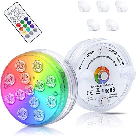LED Lumiere Piscine Lumière LED Submersible, Éclairage IP68 Lampes Sous-Marines Multi-couleur avec Télécommande-2PCS (1/5)