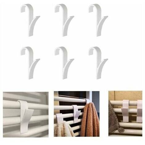 10PCS Crochet pour radiateur sèche-Serviettes Universel - Plastique , Blanc (1/4)
