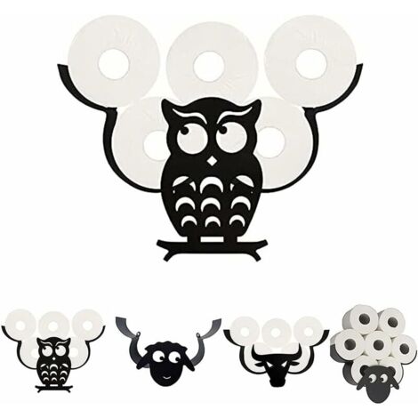 Animal porte-papier hygiénique Animal mignon montage mural chambre porte-papier hygiénique cuisine salle de bain accessoires hibou (1/5)