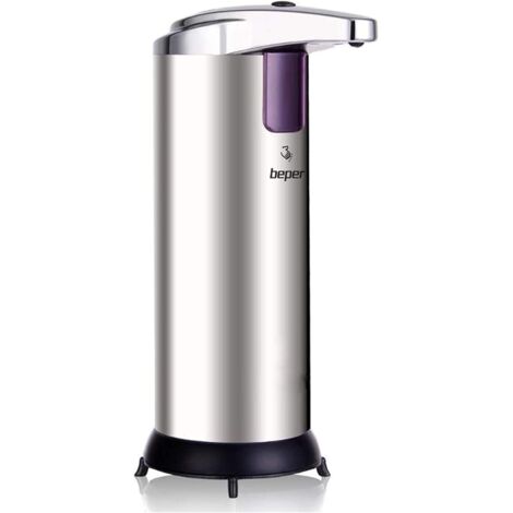 Distributeur de savon automatique, acier/ABS, capteur infrarouge, capacité du réservoir de 250 ml, 3 réglages de débit de distribution, système anti-goutte (1/5)