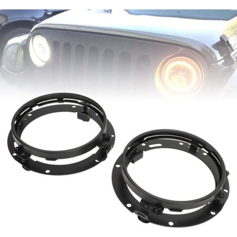 Lot de 2 anneaux de phare ronds de 7 pouces, support de montage de phare, anneau de retenue pour Wrangler (1/4)