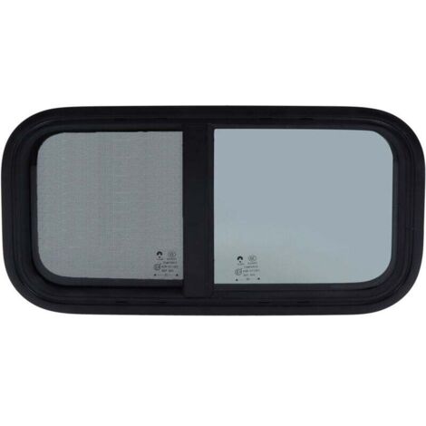 Fenêtre coulissante à coins arrondis de 600 x 300 mm avec filet anti-insectes adaptée aux camping-cars, camping-cars et véhicules d'ingénierie