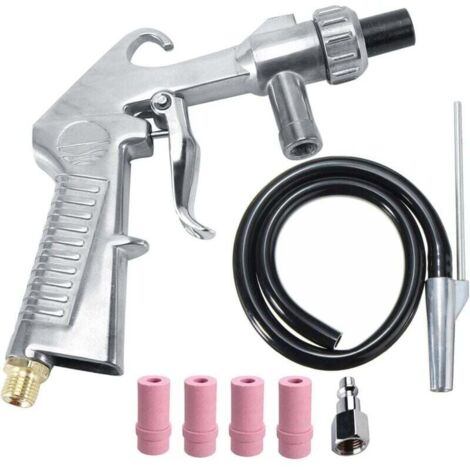 Kit de sablage au jet de sable Pistolet d'alimentation par siphon pour sablage Buse pour éliminer la rouille Sablage abrasif pour cabines de sablage (1/4)