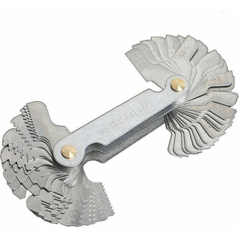 Peigne Filetage, Jauge Filetage métrique 58 Lames Set vis Pas de Fil jauge de Coupe système de Pouce métrique jauge,argent, une pièce,