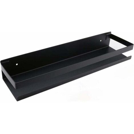 Étagère murale pour salle de bain - 20-40 cm - Moderne - Noir mat - Pour salle de bain, cuisine, douche - 40 cm (1/4)