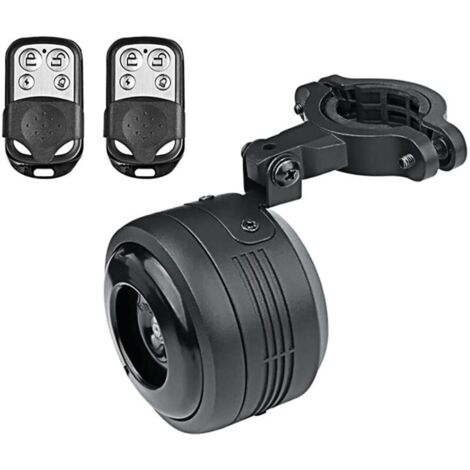 Eclairage de sécurité - Alarme de vélo électrique étanche avec télécommande antivol alarme de vibration klaxon de vélo avec fonction USB rechargeable (noir)- (1/4)