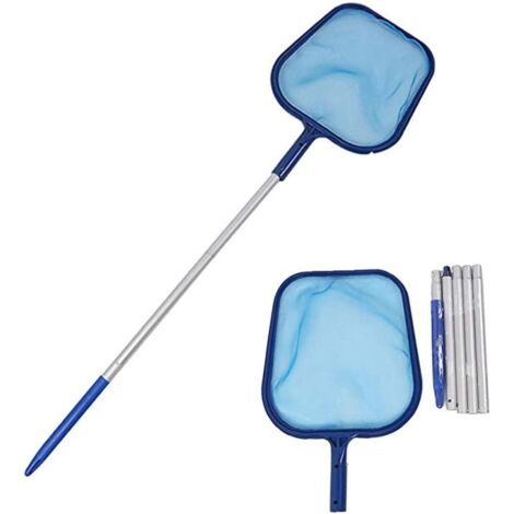 Épuisette de piscine avec poteau, réglable à 5 raccords de 122 cm en aluminium, filet à mailles fines pour spa, fontaine, aquarium, bassins (filet avec poteau) (1/4)