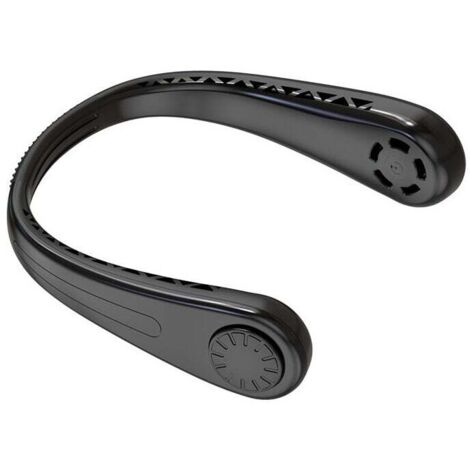 Ventilateur Nuque Portable, Portable USB leafless fande Cou ,3 Vitesses, mini ventilateur portable Silencieux Réglable à 360° pour Bureau Domicile Voyage En Plein Air,Noir (1/4)