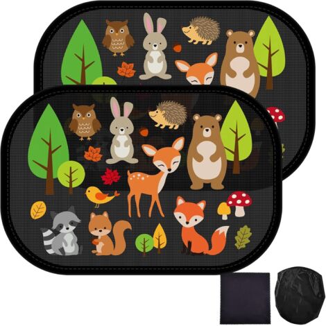 Pare-Soleil Voiture Bébé, 2 Pièces Pare-Soleil Auto-Adhésifs pour Enfants et Animaux, Pare-Soleil Vitres pour Fenêtre Latérale de Voiture Protection UV,49X31.5cm,avec Chiffon de Nettoyage (1/4)