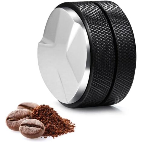 Distributeur de Café 53 mm, Distributeur de Poudre de Café, Café Tamper 53mm, Distributeur Despresso, Profondeur Réglable, Outil de Nivellement pour Marc de Café Expresso, (Noir,2pcs) (1/5)