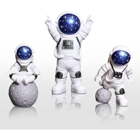 ModèLe De Miniatures De DéCor D'Astronaute Moderne, Astronaute Spaceman Statue, Figurines CréAtives, Artisanat, DéCoration De Maison/Salon/Bureau/Chambre d'enfant, 3pcs Set (1/5)