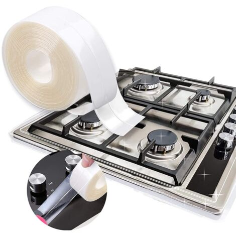 Ruban D'étanchéité étanche et Résistant à la Moisissure Auto-adhésif en PVC Transparent, Joint Ruban D'étanchéité pour Baignoire Salle de Bain Toilettes évier de Cuisine(2PCS)