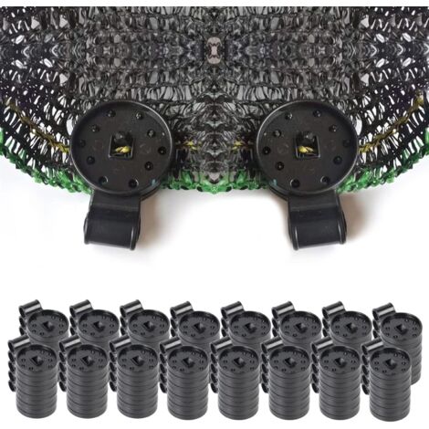 Lot de 100 pinces à tissu robustes – Pince à filet en plastique, pinces à serre, clips à bâche ronde, accessoires de jardin en tissu pour extérieur, pièces réutilisables (1/5)