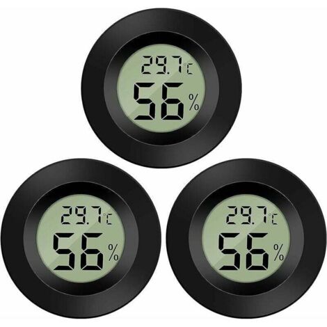 Mini Digital LCD Thermomètre Hygromètre, Thermomètre ,Portable Thermo Hygromètre Indicateur , Température Humidité -5070℃ 20%99% RH (3 PCS ) (1/4)