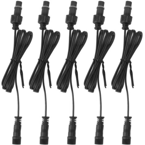 5 pièces 3.3ft pont lumière rallonge cble 2 broches IP67 étanche rallonge mle femelle connecteur pour extérieur (1/4)