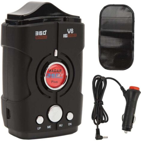 Détecteur de radar de voiture portée étendue 2,4 GHz 410 MHz alertes vocales en temps réel à 360 ° intégré au détecteur de radar de vitesse GPS (1/4)