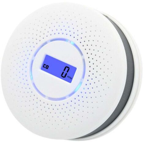 Détecteurs de fumée et de monoxyde de carbone, Détecteurs de fumée Détecteurs de monoxyde de carbone alimentés par piles avec affichage LCD et avertissement vocal (1/4)
