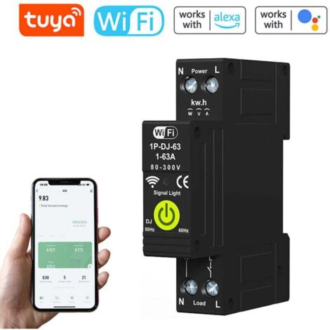 Disjoncteur intelligent WiFi, ON OFF Timing, Mesure photovoltaïque bidirectionnelle Compteur d'énergie Protecteur de réenclenchement automatique