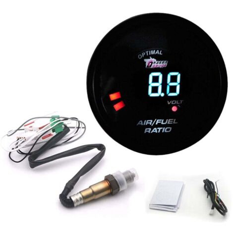 Kit de jauge de rapport air/carburant numérique 2 en 1, 52 mm, bande étroite, 12 V, avec capteur d'oxygène O2, accessoires de modification automobile