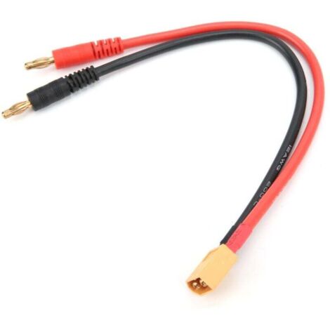 Adaptateur de Connecteur Mâle Fiche XT60 à Fiche Banane Connecteur mâle Bullet 4.0mm 4mm avec Câble 12AWG 20CM Adaptateur et connecteur pour câble courant faible (1/4)