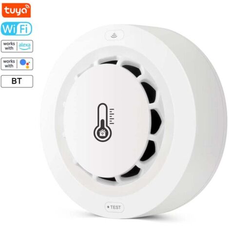Détecteur de fumée intelligent Tuya WiFi, capteur de température et d'humidité multifonction, prend en charge l'alarme push, fonction de liaison/partage intelligente/fonction de groupe (1/4)