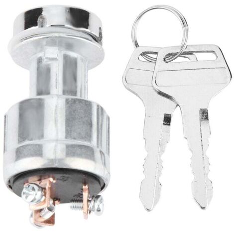 Commutateur d'allumage démarreur avec 2 clés pour 12V/24V voiture moto bateau interrupteur démarrage serrure universel (1/4)