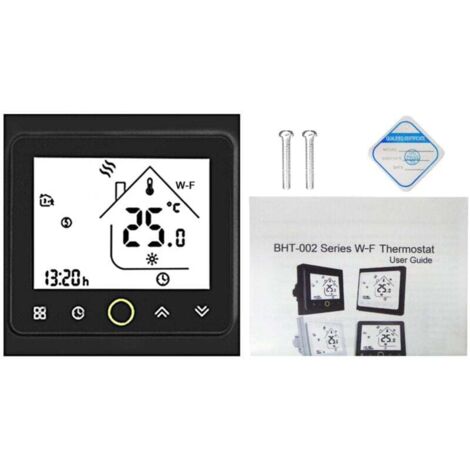 Thermostat intelligent, Wi-Fi Contrôleur de température APP Control, 5A Compatible avec Alexa / Eau à domicile / Thermostats de chaudière à gaz pour la maison (Noir) (1/4)