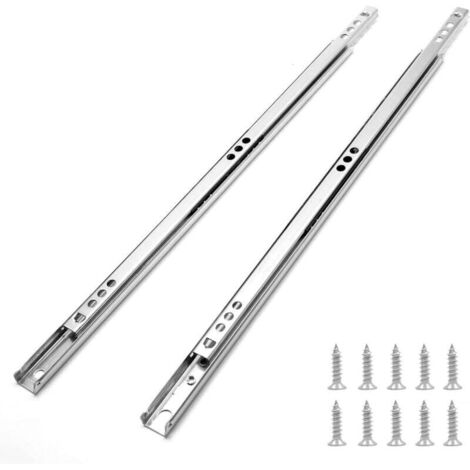 Guide per cassetti in metallo da 12 pollici, guide per cassetti con cuscinetti a sfera piccoli, guide bidirezionali, confezione da 2 (larghezza 0,7 pollici) (1/4)