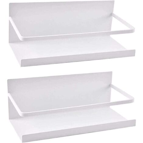 Mensola per frigorifero, 2 pezzi Porta spezie magnetico Mensola magnetica per frigorifero Organizzatore per frigorifero Salvaspazio per cucina (bianco) (1/4)