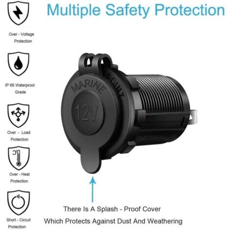Aofan Adattatore SAE per accendisigari, 12 V, 20 A, resistente, convertitore di alimentazione a sgancio rapido per auto, moto, camper, pannelli solari (0 ,3 m