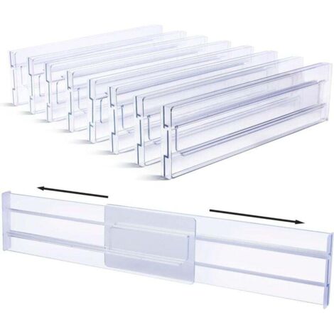 Organizzatore per cassetti, 16 divisori per cassetti, divisori per cassetti regolabili, organizzazione dello spazio (bianco) (37 cm) | Leroy Merlin