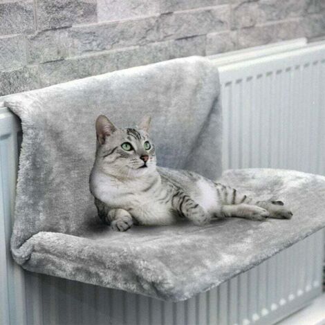 Letto per radiatore per gatti 46 x 30 x 25 cm, caldo e morbido, in peluche, letto sospeso per radiatore, amaca per gatti rimovibile e lavabile per riscaldamento di animali domestici, gatto e g (1/4)