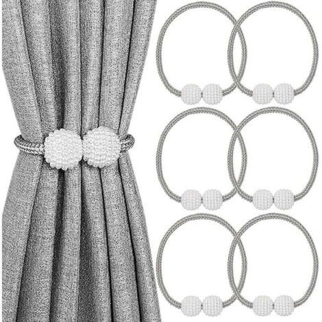 Confezione da 6 fermatende magnetici decorativi per finestre (grigio) (1/4)