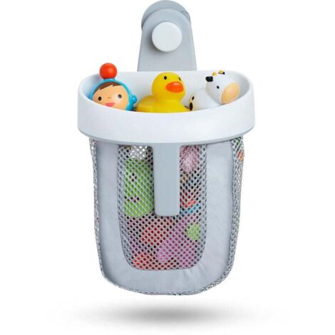 Contenitore per giocattoli da bagno sospeso con rete ad asciugatura rapida, grigio (1/4)