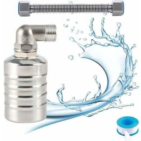 Valvola a galleggiante completamente automatica in acciaio inossidabile 304, regolatore automatico del livello dell'acqua per serbatoio dell'acqua, mini valvola a sfera galleggiante in acciaio inossid (1/4)