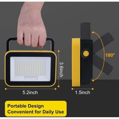 Kssvzz Lampada Da Lavoro LED Ricaricabile COB 6 Modalità Con Luci Bianco/Rosso, Base Magnetica E Indicatore Batteria